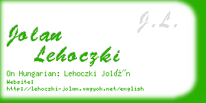 jolan lehoczki business card